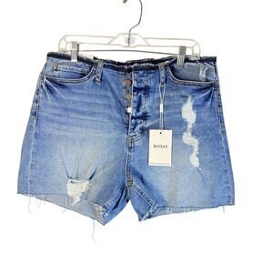 Bayeas  High Rise Bandless Distressed Denim Shorts NWT Size
